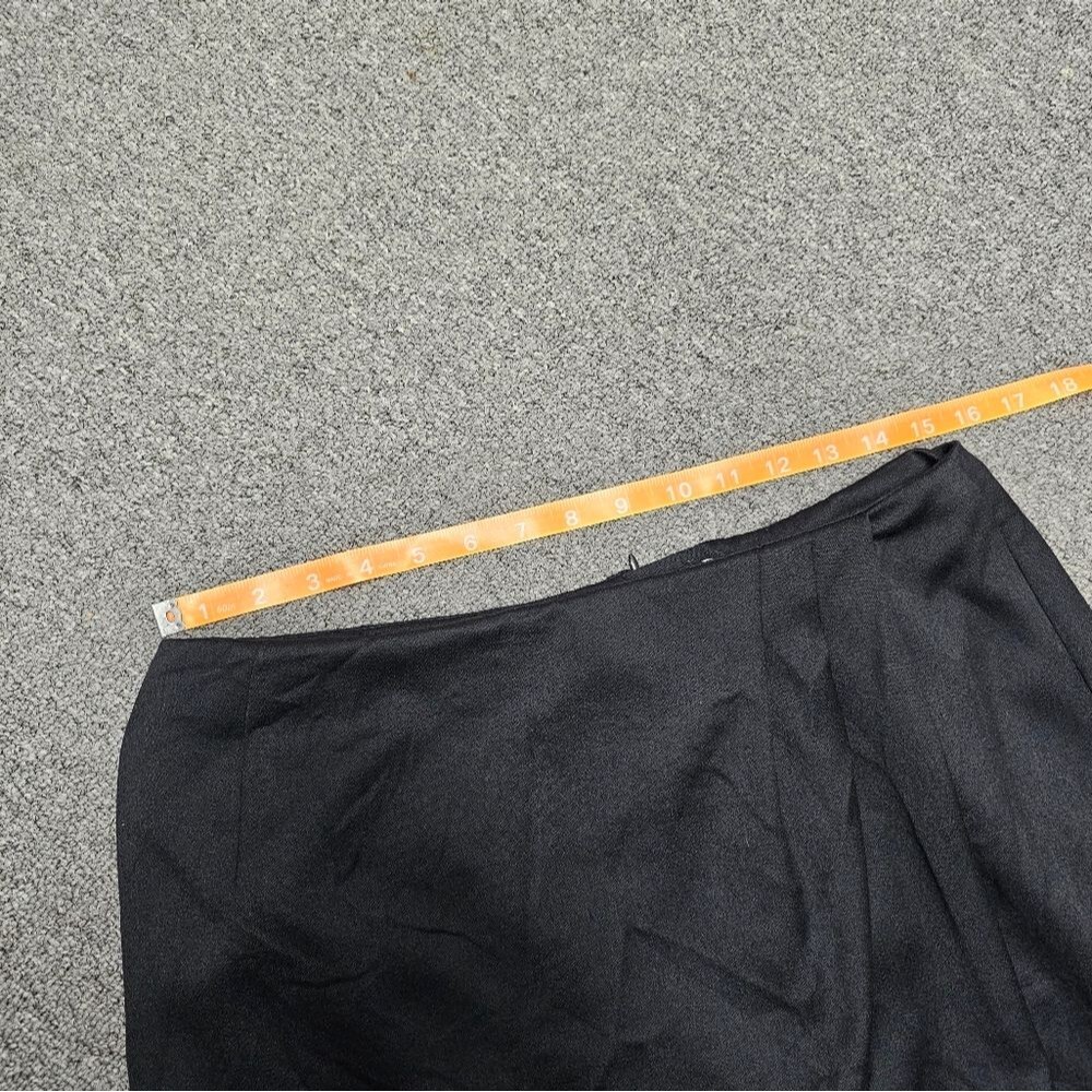 LIZ CLAIBORNE Collection Vintage Long Black Wrap Maxi Skirt Wool Blend Lined 14 - Picture 3 of 9